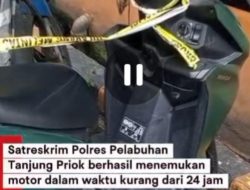 Sat Reskrim Polres Pelabuhan Tanjung Priok, Kembalikan Motor Hasil Curian kepada Pemiliknya