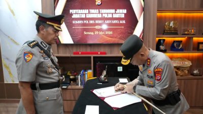 Kapolda Banten Pimpin Penyerahan Jabatan Karorena Menjelang Masa Purna Tugas