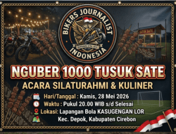 Bikers Journalist Indonesia Gelar “Acara Silaturahmi NGUBER 1000 Tusuk Sate” Merayakan Idul Adha 1447 H.