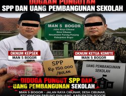 Diduga Ada Pungutan SPP dan Uang Pembangunan, Kepala sekolah MAN 5 Bogor Hindari Konfirmasi Media