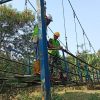 Harapan Baru Warga Larangan Utara dan Larangan Selatan, Jembatan Gantung Kecapi Mulai Dibangun