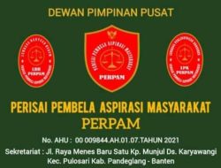PERNYATAAN SIKAP DPP ORMAS PERPAM, Menyikapi Isu yang Beredar Terkait Dugaan Nikah Siri Gubernur Banten