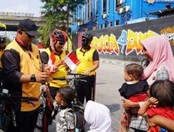 JJOS Semarak HUT ke-81 RI, Polsek Kawasan Kalibaru Polres Pelabuhan Tanjung Priok, Gelar Gowes Sehat Bersama Masyarakat