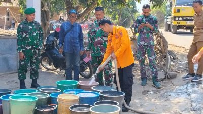 Sinergi Kodim 0614/Kota Cirebon, PDAM dan BPBD Salurkan Air Bersih untuk Warga Kopi Luhur