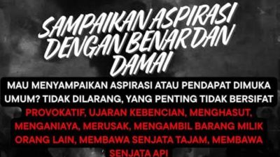 Kelompok Aktivis Sosialis Serukan Masyarakat Tetap Tenang, Kritis, dan Menolak Tindakan Anarkis