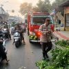 Respon Cepat, Personel Polsek Rangkasbitung dan Petugas Damkar Lebak Evakuasi Pohon Tumbang yang Menutup Jalan