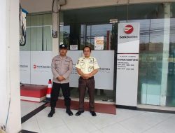 Antisipasi Gangguan Kamtibmas,KSPKT Piket Polsek Rangkasbitung Bersama Kanit Samapta Giat Patroli Obvit Ke Bank Banten