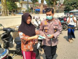 Lindungi Warga dari Abu Vulkanik, Polsek Malingping Polres Lebak Gelar Aksi Bagi Masker