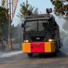 Polres Indramayu Kerahkan Water Cannon Bersihkan Abu Vulkanik di Tiga Ruas Jalan Utama