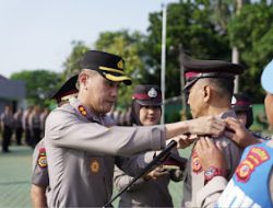 Kapolres Indramayu Pimpin Upacara Korps Rapor, Bhabinkamtibmas Ujang Subagja Naik Pangkat dari Aiptu ke Ipda