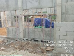 Pembangunan Masjid RSUD Cilograng Hampir Tiga Minggu Diduga Tak Beraktivitas, Pelaksana Belum Beri Keterangan Resmi.