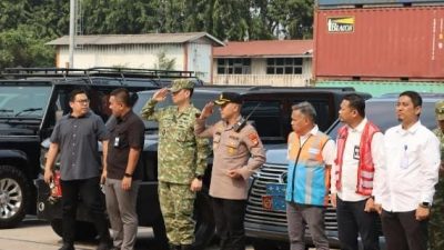 Kapolres Pelabuhan Tanjung Priok Hadiri Penyambutan Kapal Induk ITS Giuseppe Garibaldi, Menteri Pertahanan dan Pejabat Tinggi TNI