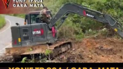 WUJUD NYATA KEMANUNGGALAN TNI-RAKYAT, Jembatan Garuda Di KUTA PENGKIH Terus Dikebut 