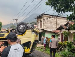 Respons Cepat Laporan 110, Polsek Lebakgedong Tangani Kecelakaan Tunggal di Tanjakan Kampung Pahingen