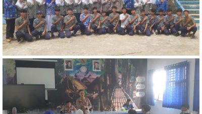 Kanit Binmas Polsek Rangkasbitung Polres Lebak Sosialisasikan Penerimaan Siswa Baru SMA Kemala Taruna Bhayangkara di SMPN 1 Kalanganyar
