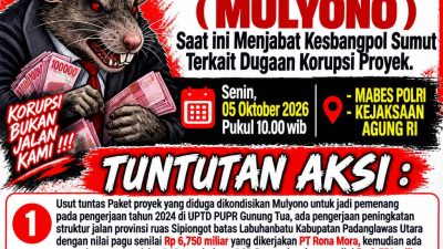 LK-I PEMDA DESAK KEJAKSAAN AGUNG RI & KAPOLRI PERIKSA MULYONO TERKAIT DUGAAN KORUPSI PROYEK JALAN SUMATERA UTARA  ‎