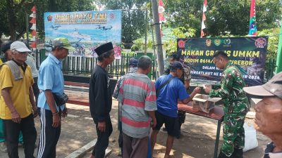 Usai Upacara HUT ke-81 TNI, Kodim 0614/Kota Cirebon Gelar Makan Gratis, Tukang Becak hingga Pemulung Ikut Antusias