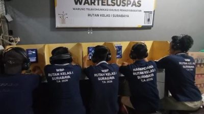Fasilitas Wartelsuspas Rutan Kelas I Surabaya Diharapkan Menjaga Kondisi Psikologis Warga Binaan